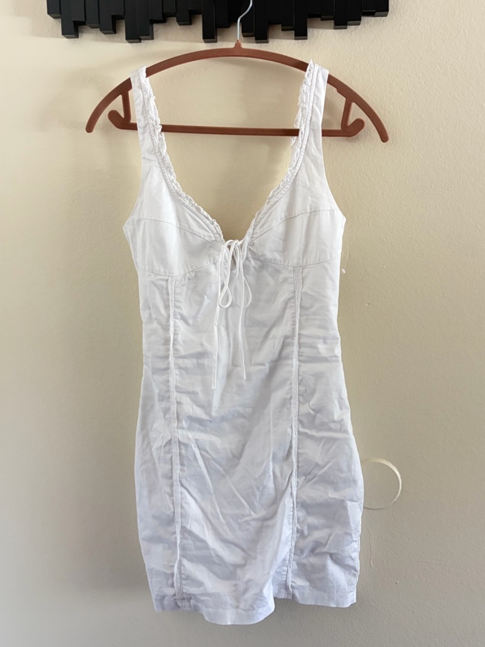 Zara White Lace-Trim Dress